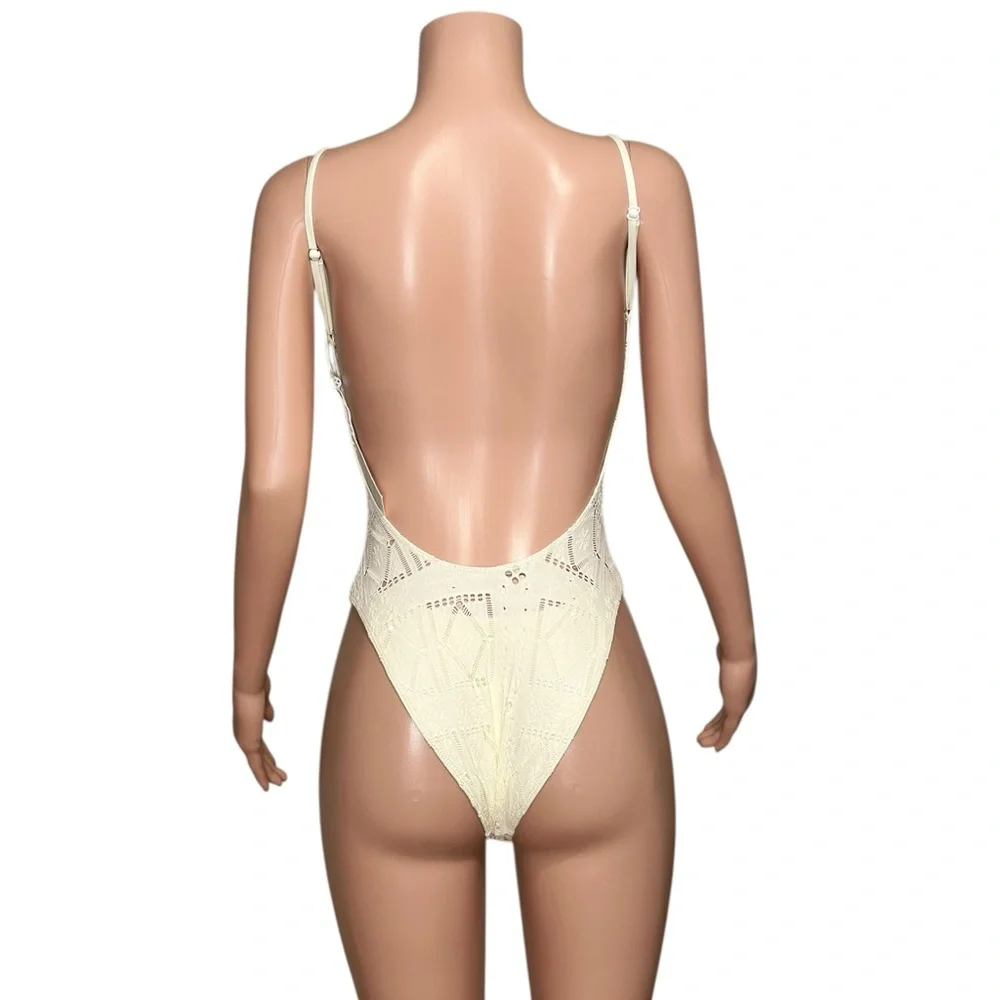 FRANKIES BIKINIS Juliet Cheeky One Piece Swimsuit, Angel Dust, Medium